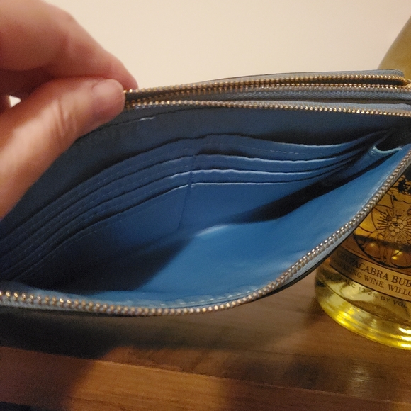 Coach Tiffany Blue Double Wallet with Wristlet strap - Picture 12 of 16